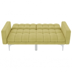 Sofa rozkładana, zielona, tapicerowana tkaniną