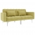 Sofa rozkładana, zielona, tapicerowana tkaniną