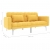 Sofa rozkładana, żółta, tapicerowana tkaniną