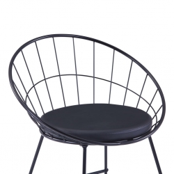 Krzesła barowe, 2 szt., czarne, sztuczna skóra