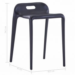 Stołki sztaplowane, 4 szt., czarne, plastikowe