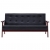 3-osobowa sofa, czarna, sztuczna skóra
