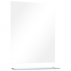 Lustro ścienne z półką, 50x60 cm, hartowane szkło
