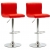 Stołki barowe, 2 szt., czerwone, sztuczna skóra