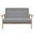 Zestaw wypoczynkowy: sofa i fotel, materiałowy, jasnoszary