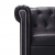 Sofa Chesterfield w kształcie litery L, sztuczna skóra, czarna