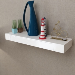 Półki wiszące z szufladami, 2 szt., białe, 80 cm