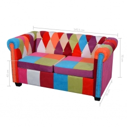 Zestaw 2 sof Chesterfield, obicie materiałowe