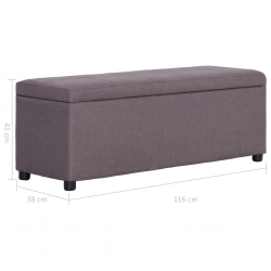Ławka ze schowkiem, 116 cm, taupe, poliester