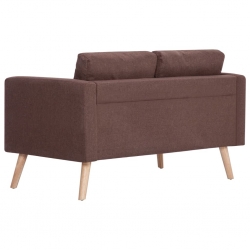 2-osobowa sofa tapicerowana tkaniną, brązowa