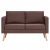 2-osobowa sofa tapicerowana tkaniną, brązowa