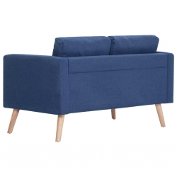 2-osobowa sofa tapicerowana tkaniną, niebieska