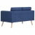 2-osobowa sofa tapicerowana tkaniną, niebieska
