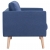 2-osobowa sofa tapicerowana tkaniną, niebieska
