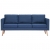 3-osobowa sofa tapicerowana tkaniną, niebieska