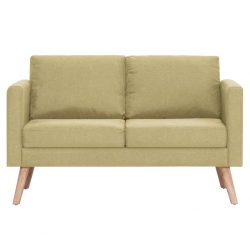 2-osobowa sofa tapicerowana tkaniną, zielona