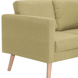 2-osobowa sofa tapicerowana tkaniną, zielona
