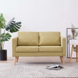 2-osobowa sofa tapicerowana tkaniną, zielona