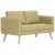2-osobowa sofa tapicerowana tkaniną, zielona