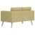 2-osobowa sofa tapicerowana tkaniną, zielona