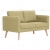 2-osobowa sofa tapicerowana tkaniną, zielona