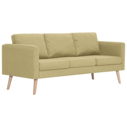 3-osobowa sofa tapicerowana tkaniną, zielona