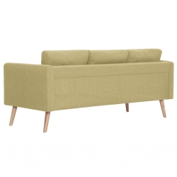 3-osobowa sofa tapicerowana tkaniną, zielona