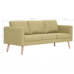 3-osobowa sofa tapicerowana tkaniną, zielona