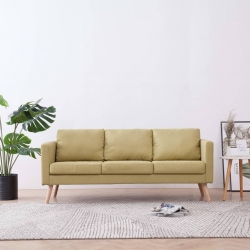 3-osobowa sofa tapicerowana tkaniną, zielona