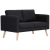 2-osobowa sofa tapicerowana tkaniną, czarna