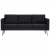 3-osobowa sofa tapicerowana tkaniną, czarna