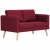 Sofa 2-osobowa, tapicerowana tkaniną, kolor czerwonego wina