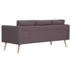 Sofa 3-osobowa, tapicerowana tkaniną, taupe