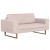 Sofa 2-osobowa tapicerowana tkaniną, kremowa