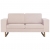 Sofa 2-osobowa tapicerowana tkaniną, kremowa