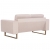 Sofa 2-osobowa tapicerowana tkaniną, kremowa