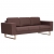 3-osobowa sofa tapicerowana tkaniną, brązowa