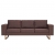 3-osobowa sofa tapicerowana tkaniną, brązowa