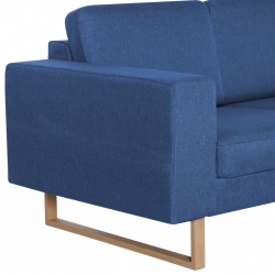 2-osobowa sofa tapicerowana tkaniną, niebieska