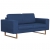 2-osobowa sofa tapicerowana tkaniną, niebieska