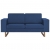 2-osobowa sofa tapicerowana tkaniną, niebieska