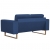 2-osobowa sofa tapicerowana tkaniną, niebieska