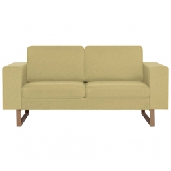 2-osobowa sofa tapicerowana tkaniną, zielona