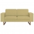 2-osobowa sofa tapicerowana tkaniną, zielona