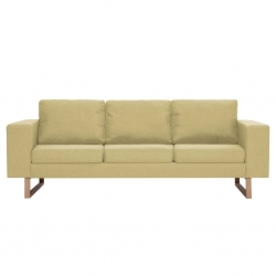 3-osobowa sofa tapicerowana tkaniną, zielona