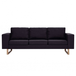 3-osobowa sofa tapicerowana tkaniną, czarna