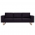 3-osobowa sofa tapicerowana tkaniną, czarna