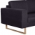 3-osobowa sofa tapicerowana tkaniną, czarna