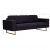 3-osobowa sofa tapicerowana tkaniną, czarna