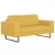 Sofa 2-osobowa, tapicerowana tkaniną, żółta
